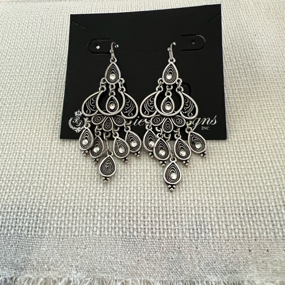 Elegant Silver Dangle Earrings by Premier Designs